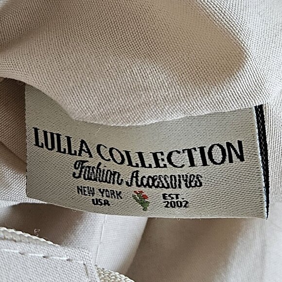 Lulla Collection Straw Paper Tote Bag Beige Double Handle Summer Beach Coastal - Picture 12 of 16